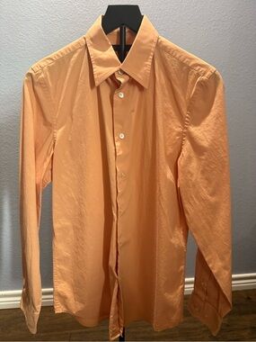 Express Design Studio Men's Apricot Button-Down Dress Shirt